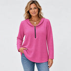 ✨Novinka: Za polovičnú cenu✨ 【Veľkosti S – 5XL / 5 farieb】Jednofarebný top s golierom typu Peter Pan – ideálny na vrstvenie alebo samostatné nosenie!