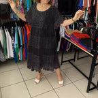 🌺👗【S-5XL】Nové čipkované šaty s okrúhlym výstrihom a krátkym rukávom