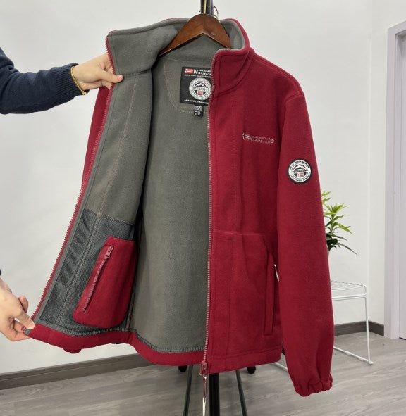 【XS-3XL】Pánska ležérna teplá hrubá vlnená flísová bunda pre väčšie veľkosti na jeseň a zimu