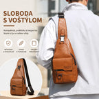 🎒 Nepremokavá taška cez rameno z pravej kože v retro štýle: nevyhnutná vec na každodenné dochádzanie.