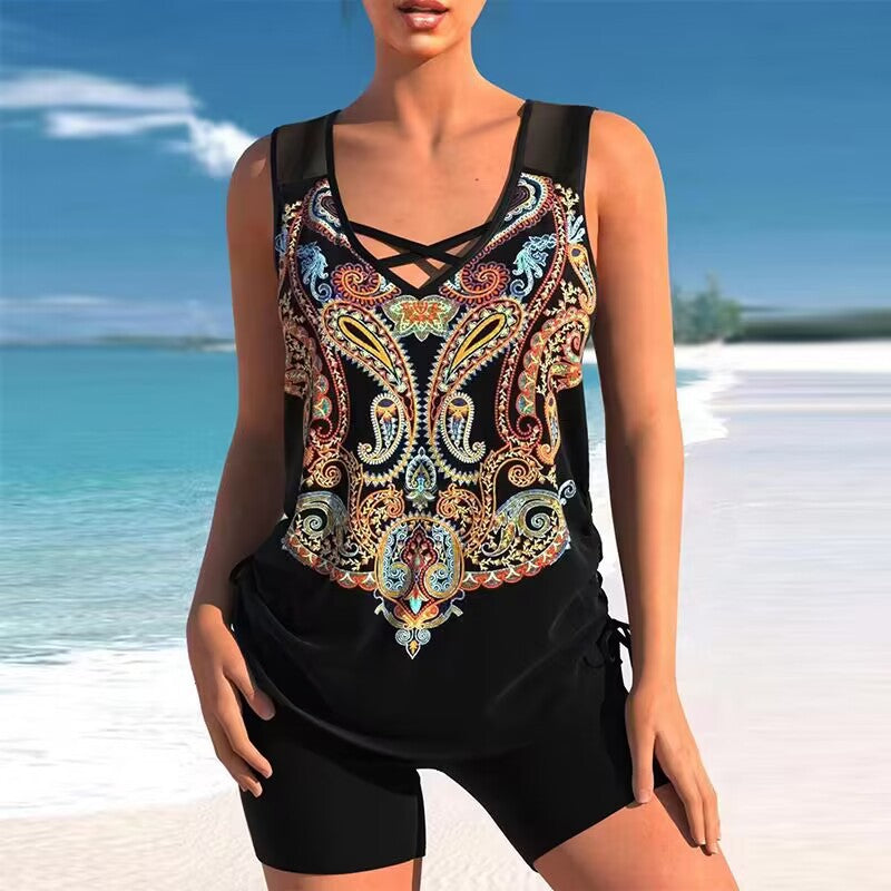 【Posledný deň – zľava 50 %!】【S–5XL】 Módne dvojdielne rýchloschnúce plavky s potlačou – pohodlné a štýlové, ideálna voľba na leto