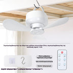 ⏰ Časovno omejena ponudba: Polnilni stropni ventilator z LED lučko! 🌬️✨