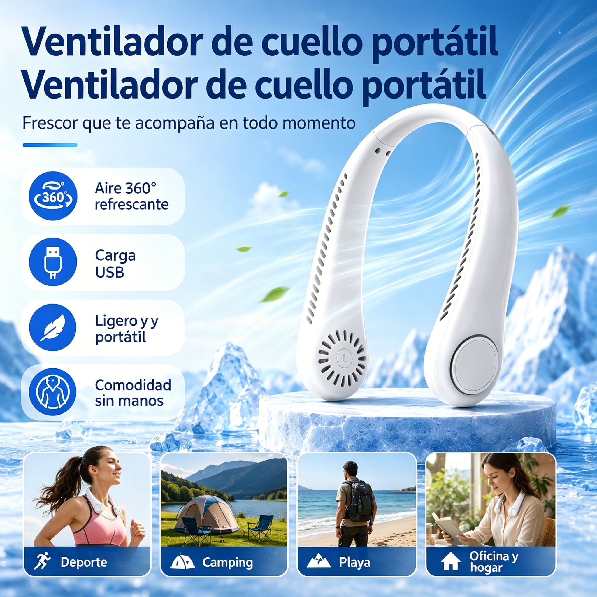 💨 Ventilator s podaljškom za klimatsko napravo – Izjemno tih, prenosljiv in z možnostjo vrtenja za 360° – Idealno za poletje 🌞