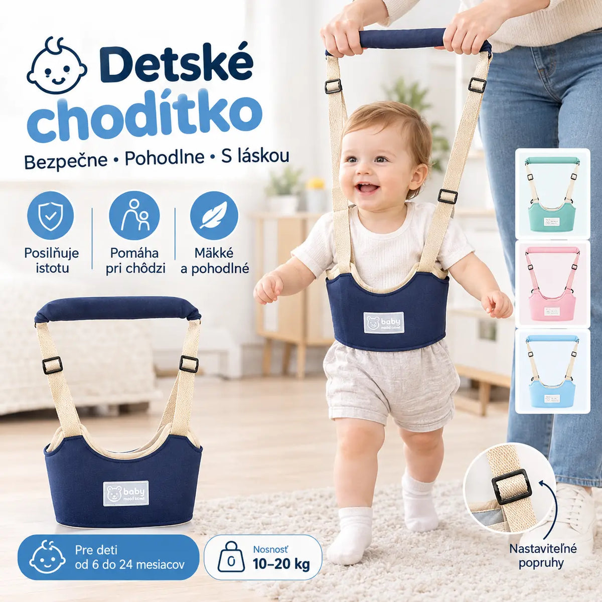 Detský pešie postroj 2 v 1 – priedušný, ergonomický a s ochranou proti pádu 👶🚼