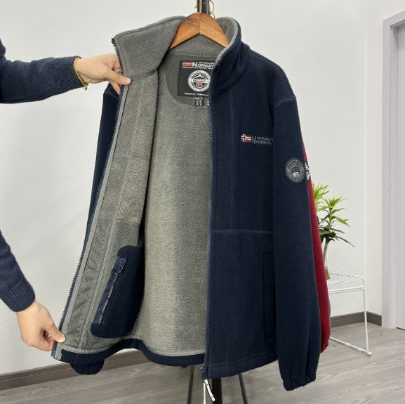 【XS-3XL】Pánska ležérna teplá hrubá vlnená flísová bunda pre väčšie veľkosti na jeseň a zimu