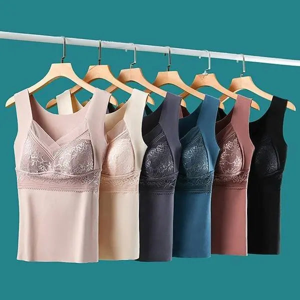🔥Kúp 1 a 1 dostaneš zadarmo❤️【L-4XL】Čipková podprsenka s tílkom a nádherným dizajnom chrbta; účinne dvíha a naberá poprsie, čím zabraňuje jeho ovisnutiu