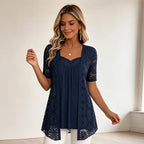 👚 Eleganten mrežasti top 2 v 1 s čipko – dizajn za uravnavanje in oblikovanje trebuha, na voljo v 5 barvah, velikostih S–4XL! 🌸✨