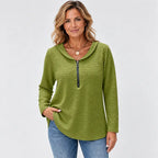 ✨Novinka: Za polovičnú cenu✨ 【Veľkosti S – 5XL / 5 farieb】Jednofarebný top s golierom typu Peter Pan – ideálny na vrstvenie alebo samostatné nosenie!