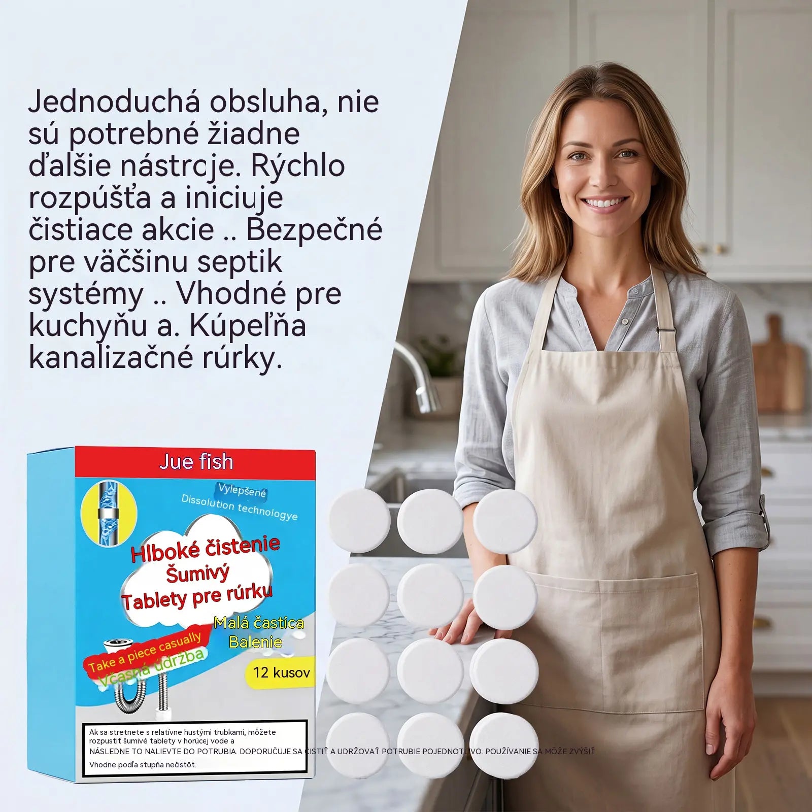 💞 Výkonné šumivé tablety na čistenie potrubia, rýchlo rozpúšťajú mastnotu a upchatia z vlasov, antibakteriálny čistič potrubia a dezodorant pre umývadlo, toaletu a podlahové odtoky.
